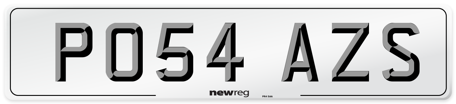 PO54 AZS Number Plate from New Reg